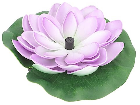 BESPORTBLE 1 Satz Blumen Wasserpumpen Brunnen Solarbetriebener Lotusbrunnen Wasserspiel Springbrunnen Outdoor Springbrunnen Solar Künstliches Schweben Teich Abs Draussen Violett Wassergarten