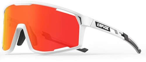 KAPVOE Polarisiert Radfahren Brille Sport Sonnenbrille Männer Frauen Outdoor MTB Baseballgläser UV400 Cycling Eyewear Rot K180