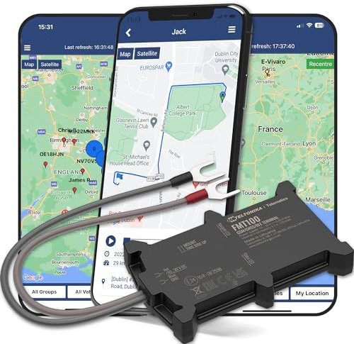Transpoco FMC880 Traceur GPS Voiture 4G - Suivi en Temps Réel avec SIM Incluse - Abonnement 3 Mois, Geofencing, Alertes Antivol, Historique, Support UE