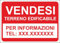 M-ITALY CARTELLO SEGNALETICO - VENDESI TERRENO EDIFICABILE numero personalizzato - Adesivo Extra Resistente, Pannello in Forex, Pannello In Alluminio (20x31, Plastica)