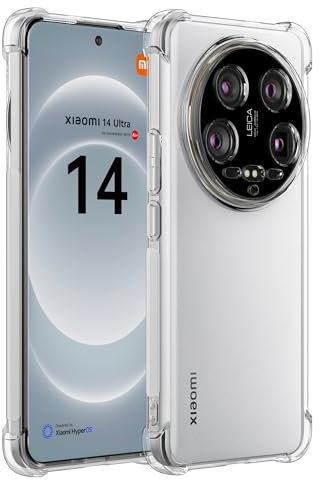 Cresee Case for Xiaomi 14 Ultra, Clear Phone Case with Reinforced Corners Camera Protection Bumper Slim Fit Shockproof Flexible TPU Case for Xiaomi 14 Ultra, Transparent