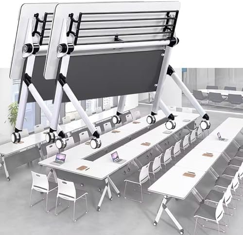 Konferenztisch Besprechungstisch Klappbarer Business-Stil Konferenzraum-Tisch 1 2 Stück, Groß Rechteckig Büro-Empfang Besprechungstisch/Schulungstisch, Modern Rollend Computer-Schreibtisch Für Den SI