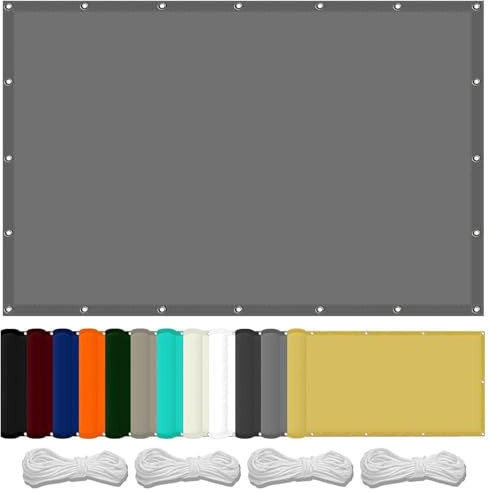 Tenda Parasole Esterno 5 x 6 m Impermeabile e Resistente Rettangolari Tende da Sole per Esterno Metri Protezione Raggi UV Adatto per giardini, piscine, spiagge, Grigio Chiaro