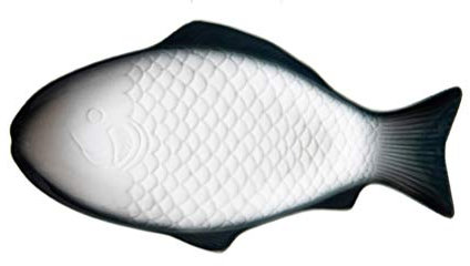 OQHAIR Decoración Japonesa Plato en Forma de Pescado Bandeja para Servir Pescado Plato de cerámica para Pescado al Vapor Plato de Almacenamiento de Alimentos para Aperitivos Bocadillos FR