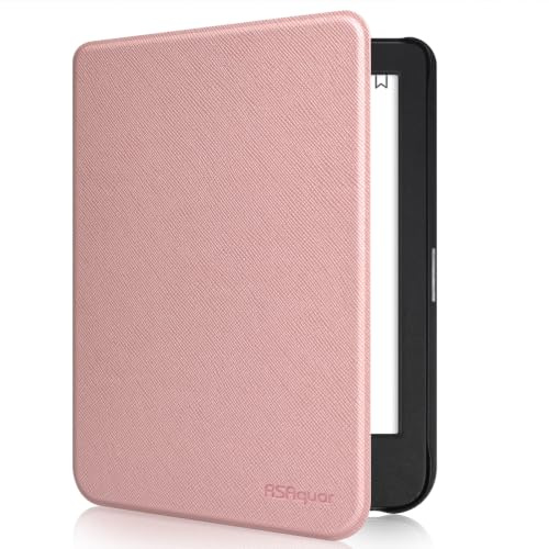 RSAquar Housse de Protection pour Kobo Clara Colour/BW/2E 6 Pouces | Compatible avec Tolino Shine Colour/Shine 5/4, Housse de Protection avec Fonction Veille/Réveil Automatique, Or Rose