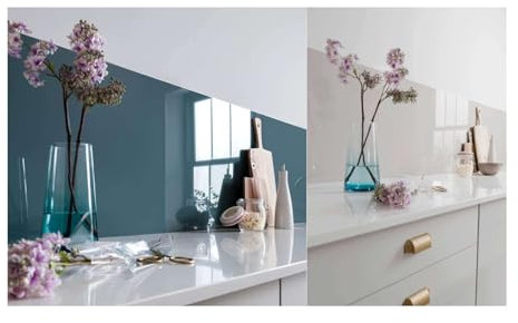 ModaNuvo AluSplash Aluminium Splashback Wall Panel 800 x 600mm Petrol Blue/Warm Grey