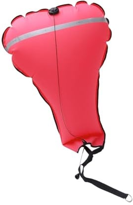 JISADER Schwimmboje zum Gerätetauchen, Hebesack, 63,5 kg, zum Tauchen, Schnorcheln, Bergung, hohe Sichtbarkeit, für Erwachsene, Freitauchen, Outdoor, Strand, Fluoreszierendes Rot