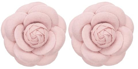 PATIKIL Camellia Fabric Pin, 2 Pcs Flower Brooch Artificial Flowers Brooches for Women Girls Cloth Wedding Party Decor Accessories Jewelry Gift, Pink