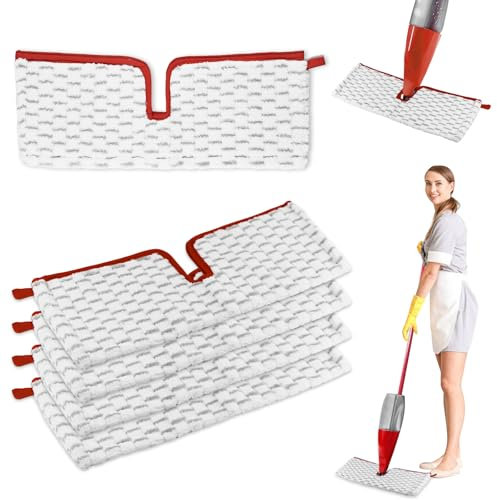 5 Piezas para Vileda 1-2 Spray MAX Recambio Mopa Kit,Microfibra para Vileda Spray MAX Recambio Reutilizable, para Todo Tipo de Suelos