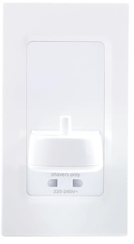 Evoges In-Wall Electric Toothbrush Charger, Compatible with Oral-B & Braun, supplied with additional M3.5 75mm Length Flat Head Screws, by Proofvision (White, Single + Shaver)
