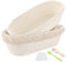 GBACHOOSE 2 Stück Gärkörbchen oval, 30 cm Garkorb Brot mit Leinentuch und Silikonölpinsel, Gärkorb zum Brotbacken für Brot und Brotteig