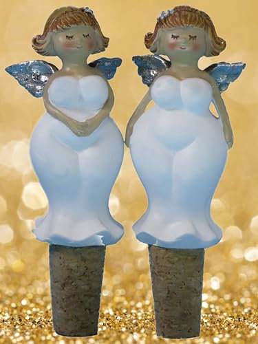 POMMERNTRAUM ® | FLASCHENVERSCHLUSS KORKEN Weinflaschenverschluss Flaschenkorken mollige Engel RubensEngel Mollyengel WeihnachtsEngel Rubensfiguren (2-er SET Engel)