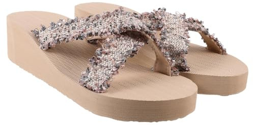 SOIMISS Chaussures En Gelée Tendance Pour Femmes Pantoufles En Imitation Paille Chaussures De Plage Simples Sandales Confortables