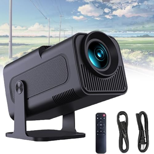 Mini 4K Projector, 1080P 2.4G+5G Wi-Fi6, 180°Rotatable Portable Projector, Short Throw Smart Projector, 4-point Keystone Correction, zoom from 100% to 85%, 150 Screen Theater Projector