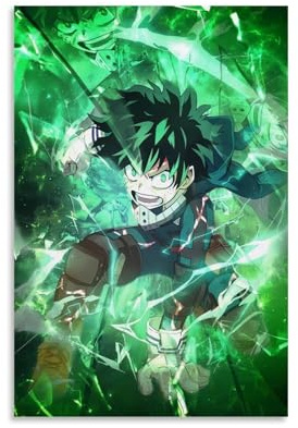 LOKJKOEQ My Hero Academia Comics Role Midoriya Izuku Poster Dekorative Malerei Leinwand Wandkunst Wohnzimmer Poster Schlafzimmer Malerei 12x18inch(30x45cm)