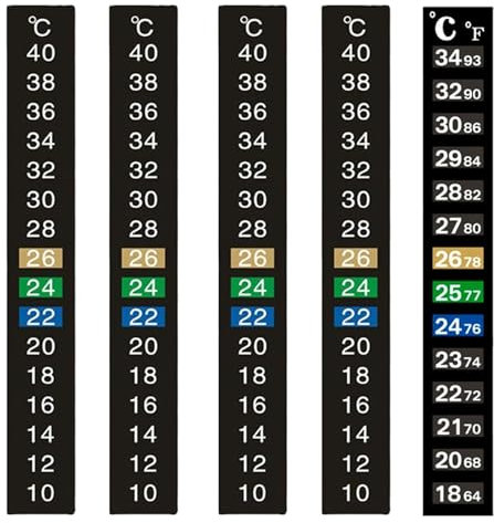 Thoquene 5 Stück Aquarium Thermometer, Selbstklebendes Aquariumthermometer, Digitales Temperaturmessstreifen