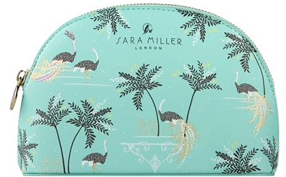 Sara Miller London Cosmetic Bag, Small Toiletry Bag for Make-Up Essentials, Vegan Leather, Travel Organiser for Women, Zipper Pouch, Beauty Gift for Her, Cruelty and Vegan Friendly
