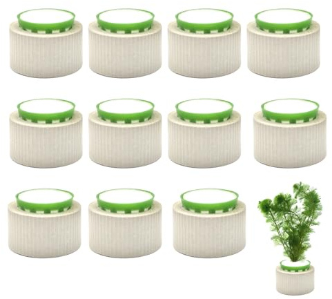 HEHIPLE Aquarium-Pflanzengewichte, feste Ring-Set, Anti-loating Keramik-Aquarium-Pflanzenringe, Aquarium-Landschaftsdekoration, Aquarium-Zubehör, 4,6 x 3,3 cm, 12 Stück