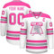 Eishockey-Trikot Personalisierbar Hockey Trikots mit Ihrem Namen/Team/Nummer/Logo Bekleidung für Hockey-Fans Custom Hockey Jersey Eishockey Trikot Sports Uniform Atmungsaktiv Shirt,Pink