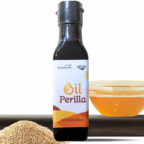 NECIPE Premium Perillaöl 120ml | Koreanisches Kaltgepresstes Öl für Kartoffelsalat, Pfannengerichte, Grillmarinaden und Dips | Nussig, Vielseitig, Natürlich Ohne Zusatzstoffe