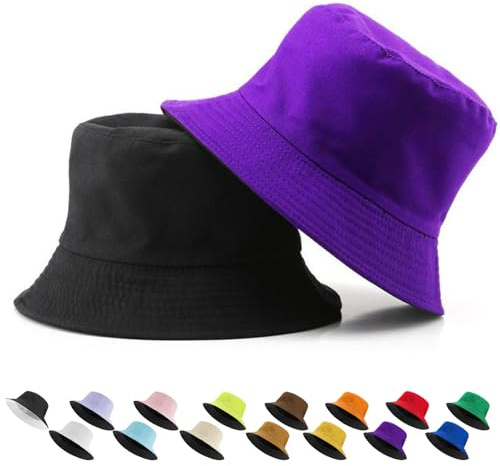 LUKIUP Cappello da Pescatore da Indossare su Entrambi i Lati, 100% Cotone, Cappello da Sole Unisex da Uomo e da Donna per attività all'aperto