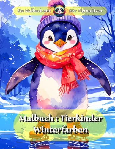 Malbuch Tierkinder: Winterfarben