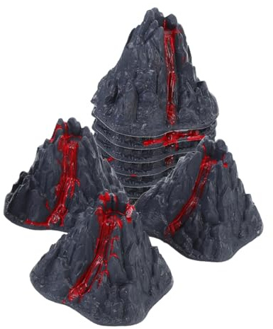 HEALSOPTHY 10 Stück Vulkan Spielzeug Kinder 8cm Simuliertes Vulkanisches Ornament Kunststoff Vulkan Modell Lernspielzeug Dekoration