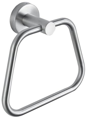 DIYZON Anneau Porte-Serviettes - Accessoire de Salle de Bain en Acier Inoxydable 304 - Porte-Serviettes Mural avec Design Trapézoïdal - Adapté à la Salle de Bain et à la Cuisine