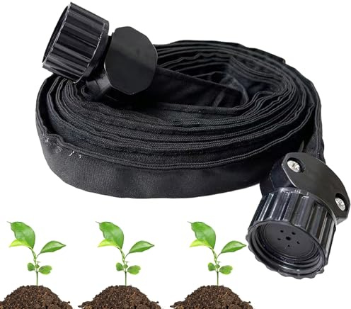 Manguera Exudante Plana,Manguera Exudante para Riego - 15 m Antienrollable Plana Expandible Para Parterres Invernaderos Plantas Exteriores