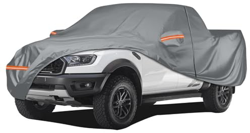 Autoabdeckung Wasserdicht Kompatibel mit Ford Ranger, Toyota Hilux, Nissan Navara, VW Amarok, Crew Cab Pickup Vollgarage Autoplane Staubdicht UV-Schutz Schneeschutz Outdoor Abdeckung