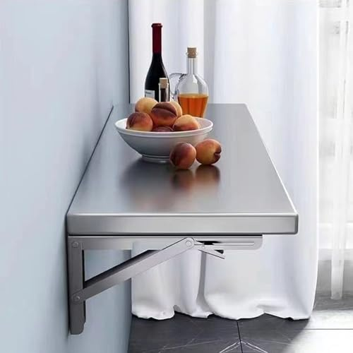 Glenmi Klapptisch aus Edelstahl, Wandklapptisch, Wandklapptisch for Waschküche, moderner Klapptisch fürs Home-Office, Klappdesign, platzsparend(60 * 30cm)
