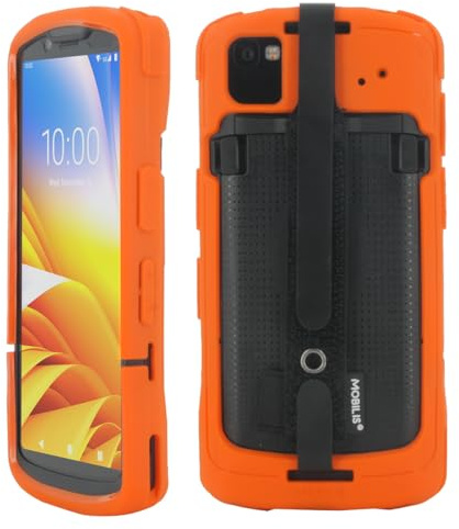 Mobilis Schutzhülle für Zebra TC53 TC58 mit Handschlaufe | Antimikrobieller Schutz - Etui in Militärqualität - Leuchtende Neonfarbe hohe Sichtbarkeit & Sicherheit