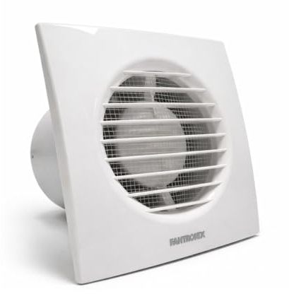 Fantronix 100mm Bathroom Extractor Fan with Run-On Timer | Continues Running After Switch-Off To Clear Steam And Odours From Wet Rooms And Kitchens
