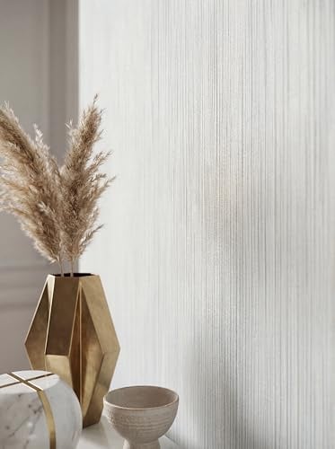 Newroom Vliestapete Hellblau Blumentapete Floral Wohnzimmer Schlafzimmer | Feiner Schimmer in zarten Streifen, helles Creme-Weiß mit Grauton, Mustertapete, ansatzfrei, Skandinavisch Hell, Büro Flur