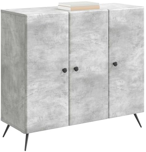 vidaXL Sideboard Betongrau 89 x 34,5 x 80 cm Holzwerkstoff, Wohnzimmer, Rechteckiges Buffet, Moderner Sideboard, Geräumiger Essbereich-Organizer, Praktisches Möbelstück