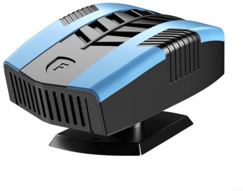 KiraKira Tragbare 12 V Auto-Heizung, Entfroster, 150 W Heizungswärmer für Doppelfunktion für 360° einstellbare Luftströmung, Windschutzscheibe, Nebelentfernung für kompakte (blau)