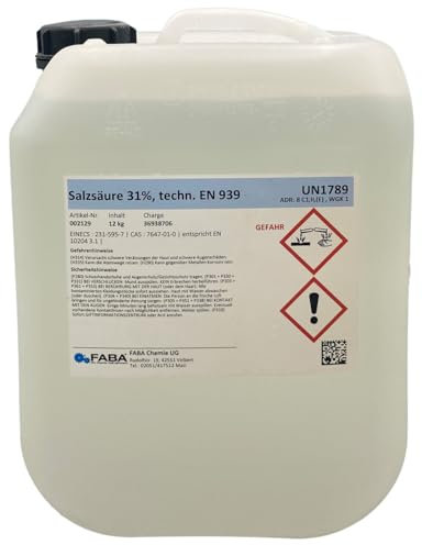 Salzsäure 31% 10 Liter im Kanister ca. 12kg