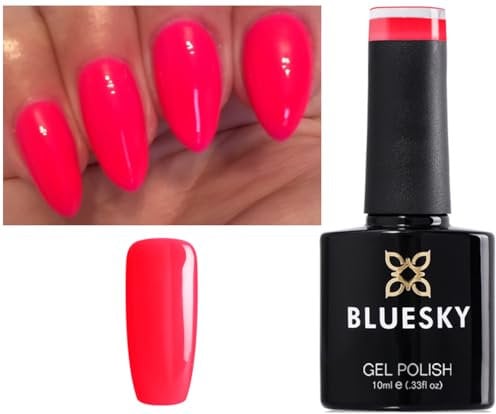 Blue Sky Neon 12 Lola Rose vif Vernis à ongles gel UV LED Faire tremper 10 ml Plus 2 Lingettes brillantes Luvlinail
