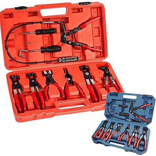 Set di 9 Pinze per Fascette Auto - Kit Smonta Morsetti per Riparazione Auto - Stringitubo 9 Pezzi