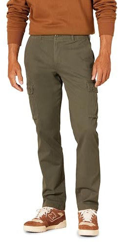 Amazon Essentials Pantalon Cargo Extensible, Coupe ajustée (Grandes Tailles Disponibles) Homme, Vert Olive, 34W / 32L