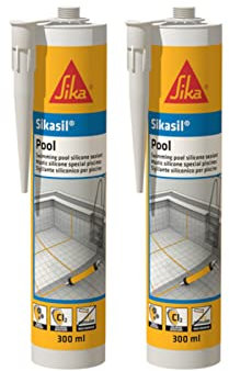 SIKA Lot de 2 Mastic Silicone Sikasil Pool - Joint pour Piscine Transparent - 300ml