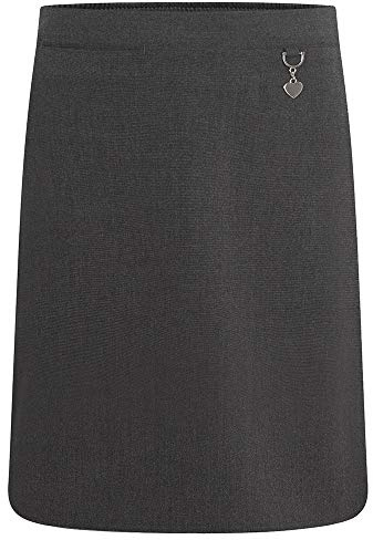 ZECO Girls’ Pull-On Stretch Elasticated Waist School Skirt (3-16 Years) Grey
