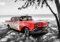 Forwall Fototapete Vlies Wanddeko Auto Oldtimer - Rot Strand Palmen Kuba Havanna Vliestapete Wand Tapete Moderne Wohnzimmer Schlafzimmer Wanddekoration 13334VEXL 208cm x 146cm