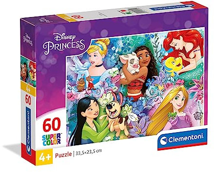 Clementoni - 26995 - Supercolor Puzzle - Disney Princess - 60 pieces - Made in Italy - jigsaw puzzle children age 5+