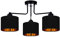 Home Deco Deckenlampe Schwarz Lampe Leuchte aus Velours Vintage Modern E27 Designerlauchte 3-flammig N230-E3