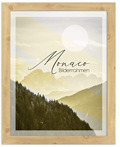 BIRAPA Monaco Bilderrahmen Holz 40x50 cm Fichte - Wechselrahmen Bilderrahmen Plexiglas - für Fotos, Bilder & Poster