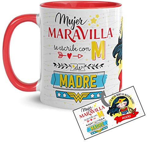 Kembilove Taza de Café Personalizada para Madre con Frase Graciosa e Interior en Color – Taza de Desayuno para Regalar el día del Madre – Tazas de Café para Madres y Abuelas – Tazas de 350 ml