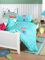 Kinder Baby Bettwäsche Set für Mädchen und Jungen | 100x135 cm + 40x60 cm | 100% Baumwolle Renforcé | Reißverschluss | Pirat – Sterne | blau