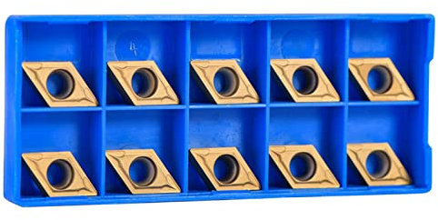 Yosoo Health Gear 10 Stück CNC-Hartmetallklinge, Dreheinsätze-Kit Drehmaschine Wendeschneidplatten aus Vollhartmetall mit Box für Gewöhnliche Stahl- und Edelstahlbearbeitung