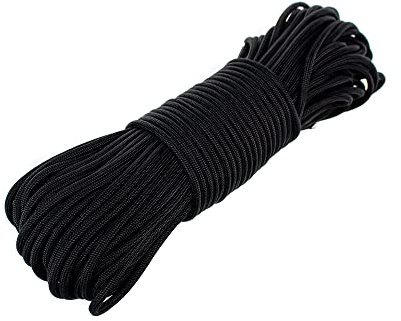 PARACORD PLANET | All Types of Black 3mm Parachute Cord – 325 Paracord, 50 FT Hank